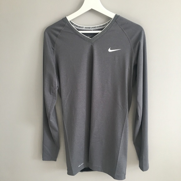 nike long sleeve grey top